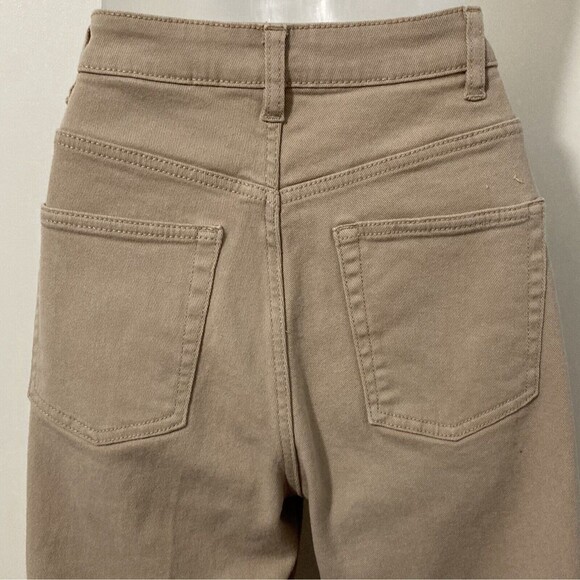 H&M Divided Womens Size 2 Denim Pants High Rise 5 Pocket Design Button Zip Beige - Picture 7 of 12